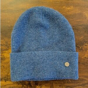 Norla Canada Blue Alpaca Wool Blend Knit Cuffed Beanie Hat Made in Canada
